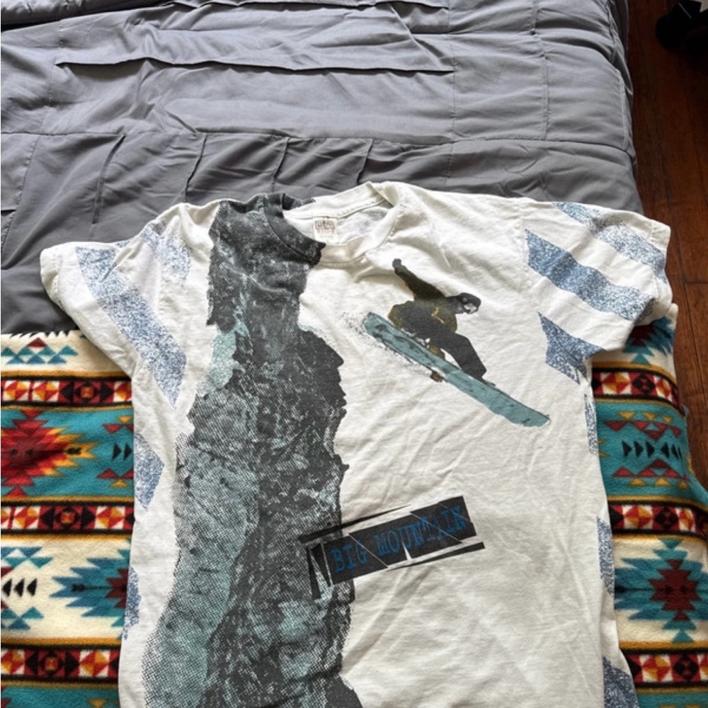 White and Blue Graphic Tee